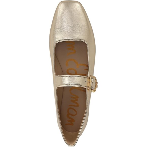 Sam Edelman Womens Gold Leaf Polyester Closed Pointed Toe Ballet Flat Shoes - Picture 5 of 7